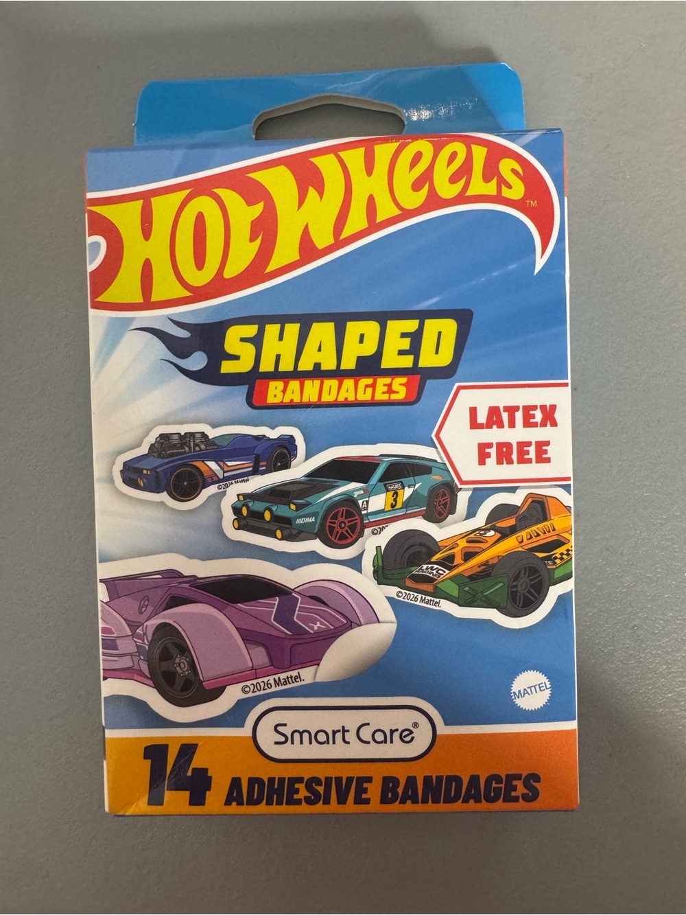 Hot wheels car Shaped Bandages - Blue Packaging, Multicolor Cars 14 count